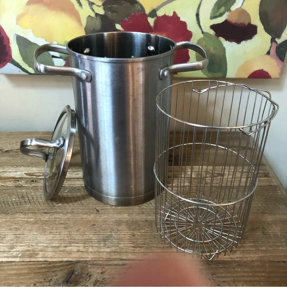 Denmark Tools For Cooks Stainless Pot with Basket Asparagus Steamer